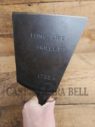 Custom and Funky! Wagner made(#1758) ’Long Life’ Cast Iron Skillet Spatula. Reclaimed 1920’s Era #8 skillet. Great