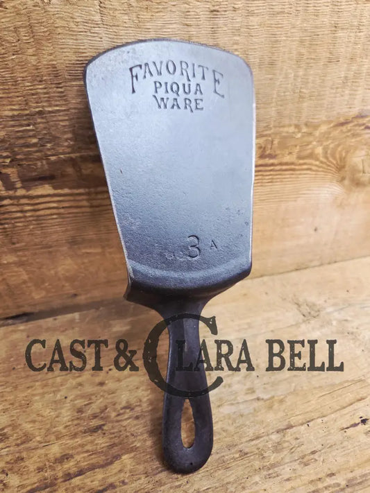 Custom made #3 Favorite Piqua Ware Cast Iron Spatula. Reclaimed from 1920’s Era Egg Skillet SC24
