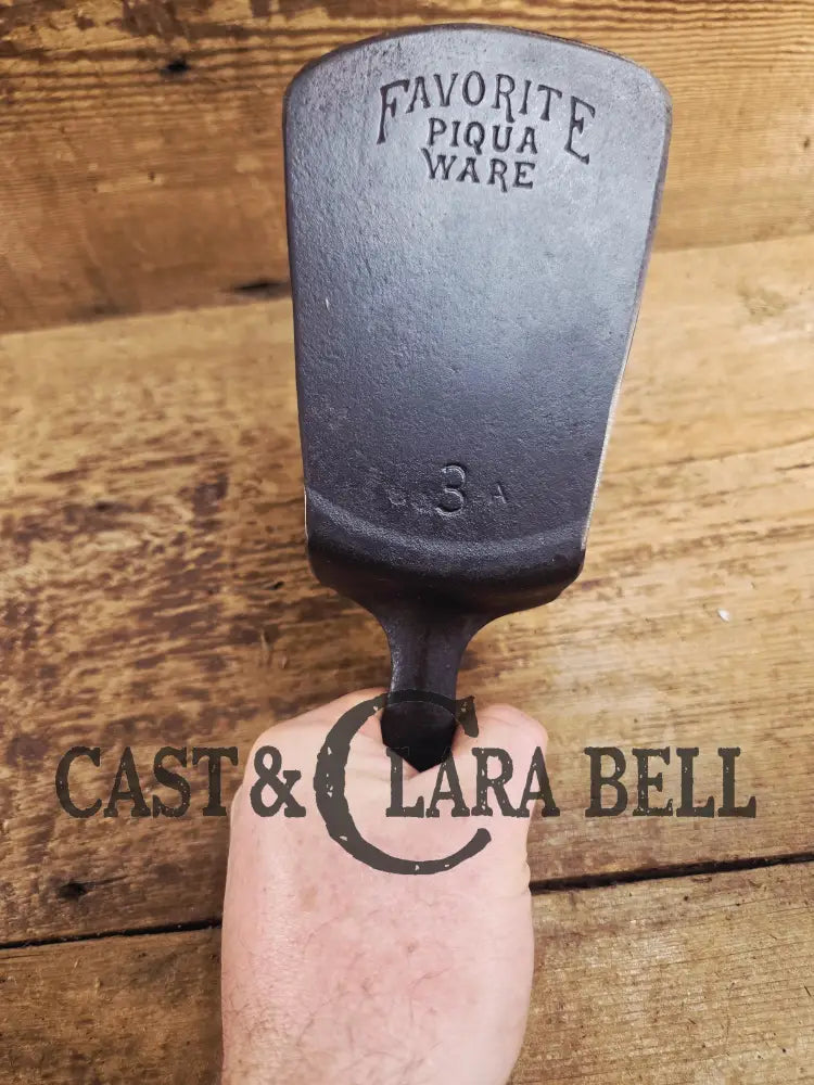 Custom made #3 Favorite Piqua Ware Cast Iron Spatula. Reclaimed from 1920’s Era Egg Skillet SC24