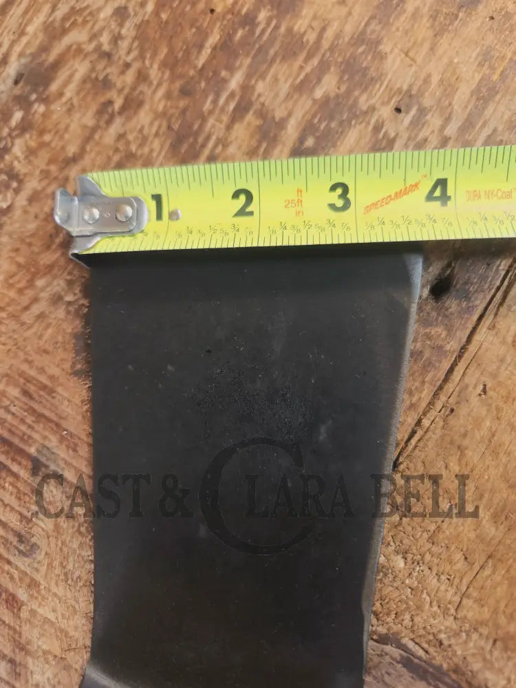 Custom made #5 Lodge Cast Iron Skillet Spatula w RAISED B. Reclaimed from a early to mid 1900’s single notch Lodge