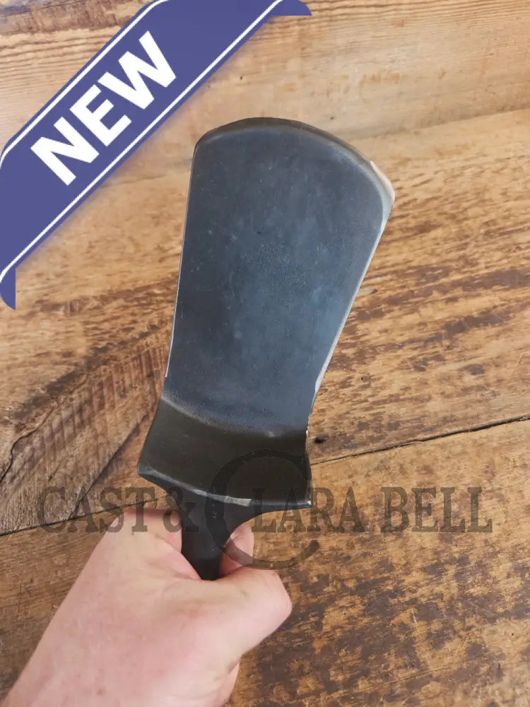 Custom made #5 Lodge Cast Iron Skillet Spatula w RAISED B. Reclaimed from a early to mid 1900’s single notch Lodge