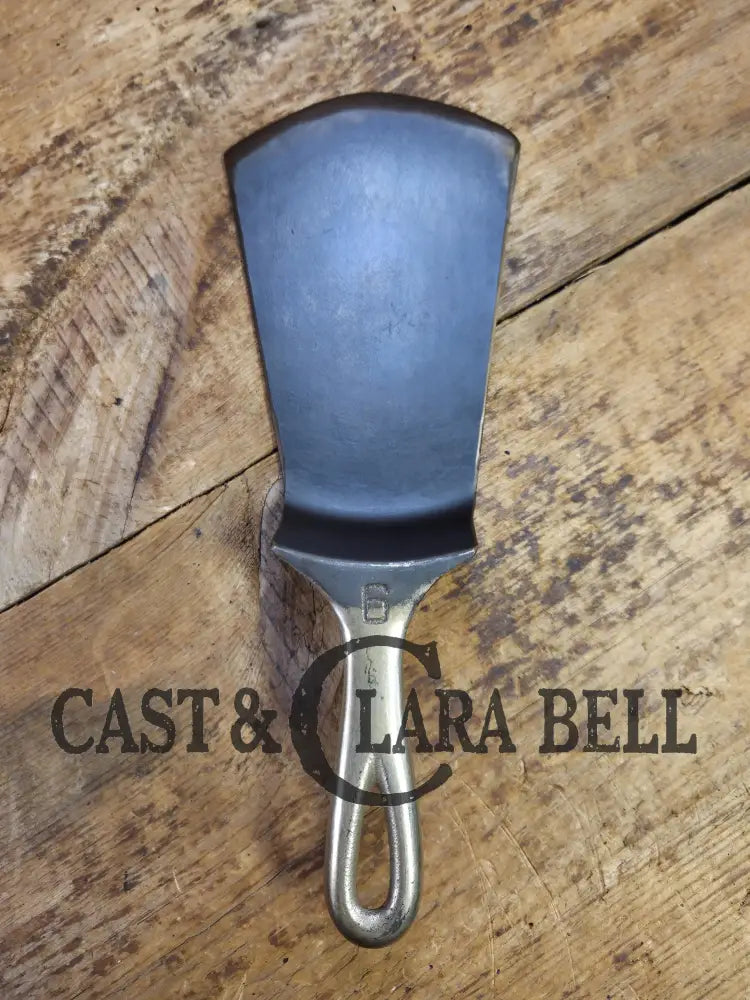 Custom made #6 699 Large Block Griswold Cast Iron Spatula. Reclaimed nickel plated 1920’s Era skillet. Elegant gift for