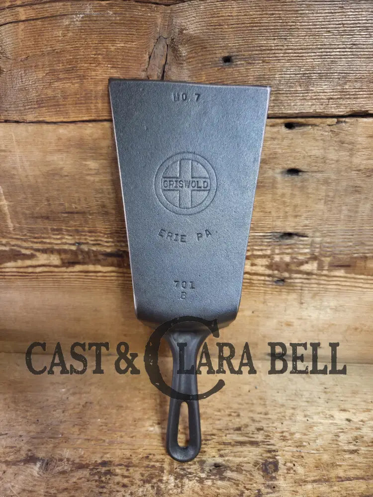 Custom made #7 701 Griswold Cast Iron Skillet Spatula. Reclaimed from 1940’s Griswold Small Block skillet. Awesome gift