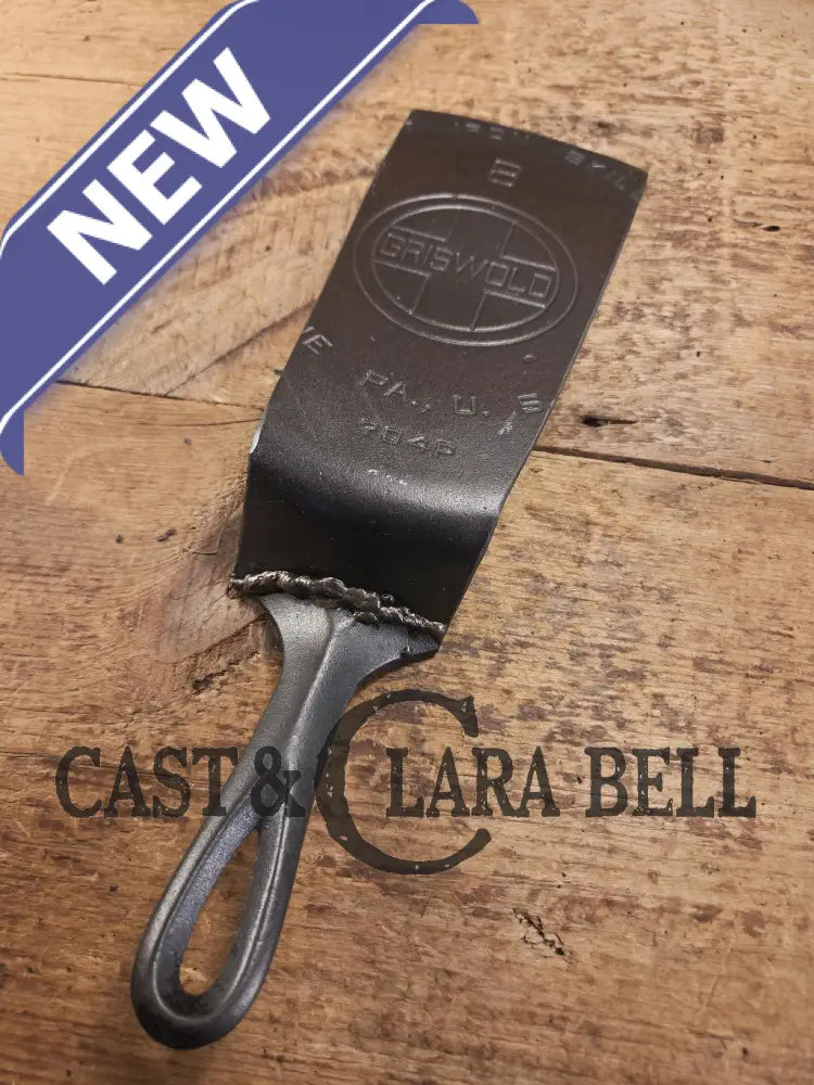 Custom made #8 704 P Griswold Cast Iron Skillet Spatula. Reclaimed 1920’s Griswold Block EPU skillet. Awesome gift for