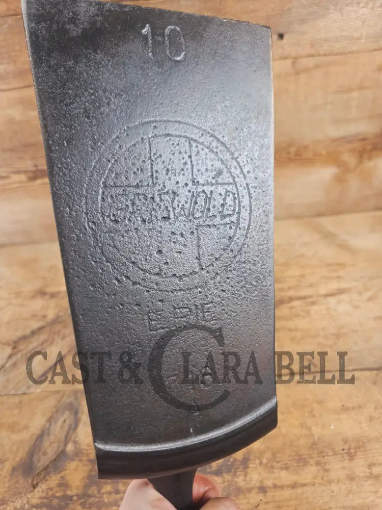 Custom made Griswold Cast Iron Skillet Spatula. MONSTER Reclaimed #10 1910’s Era Griswold Slant cast iron skillet. SC24