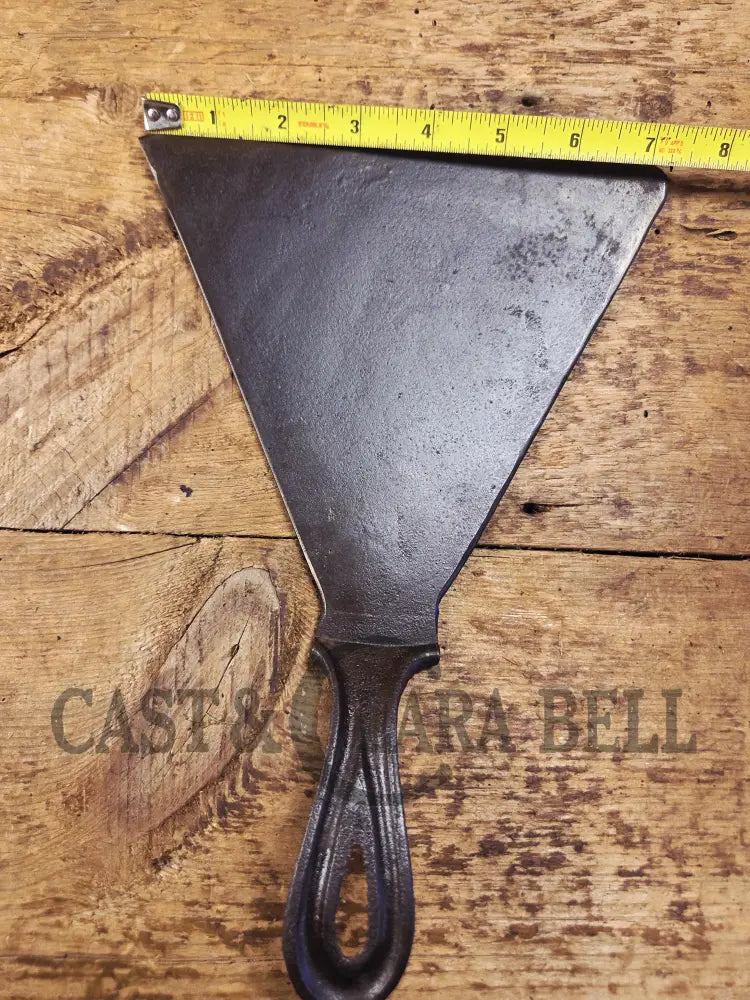 Custom made one of a kind 1800’s #8 Cast Iron Griddle Repurposed into triangular grill spatula. Perfect for the Home