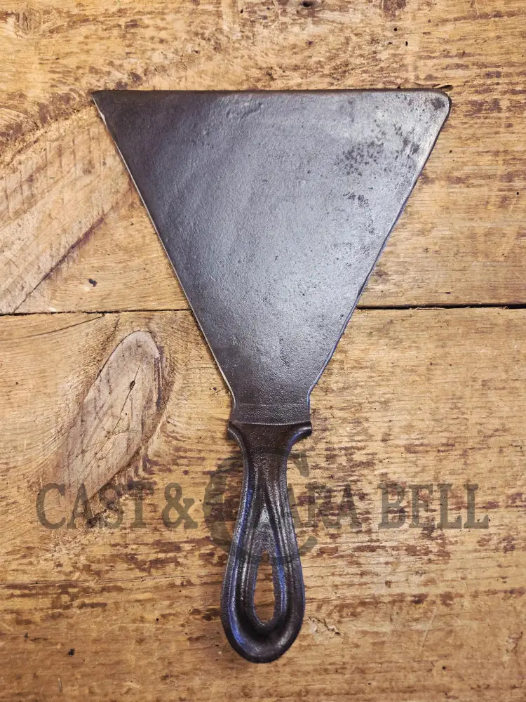 Custom made one of a kind 1800’s #8 Cast Iron Griddle Repurposed into triangular grill spatula. Perfect for the Home