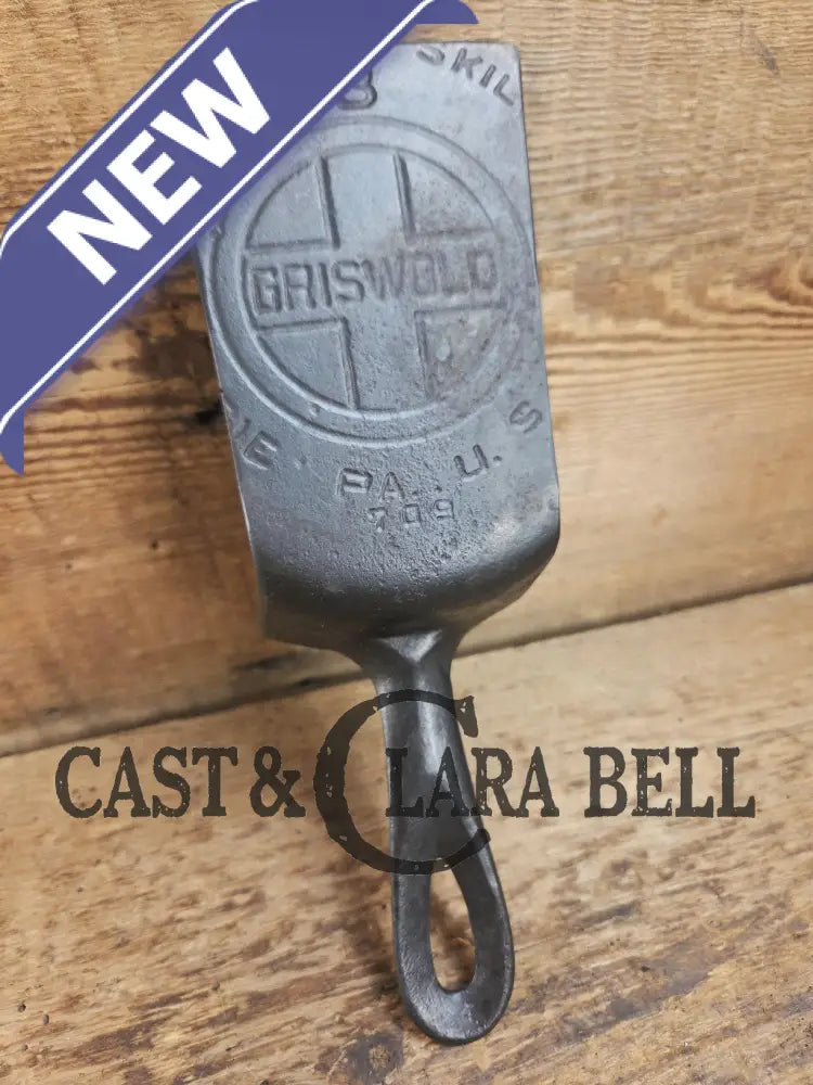 Custom made one of a kind 1920’s #3 Griswold Block Logo Repurposed Spatula with full Erie PA USA pattern SC24 Spatula