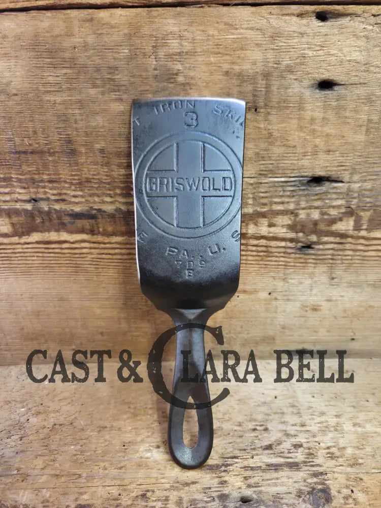 Custom made one of a kind 1920’s #3 Griswold Block Logo Repurposed Spatula with full Erie PA USA pattern SC24 Spatula
