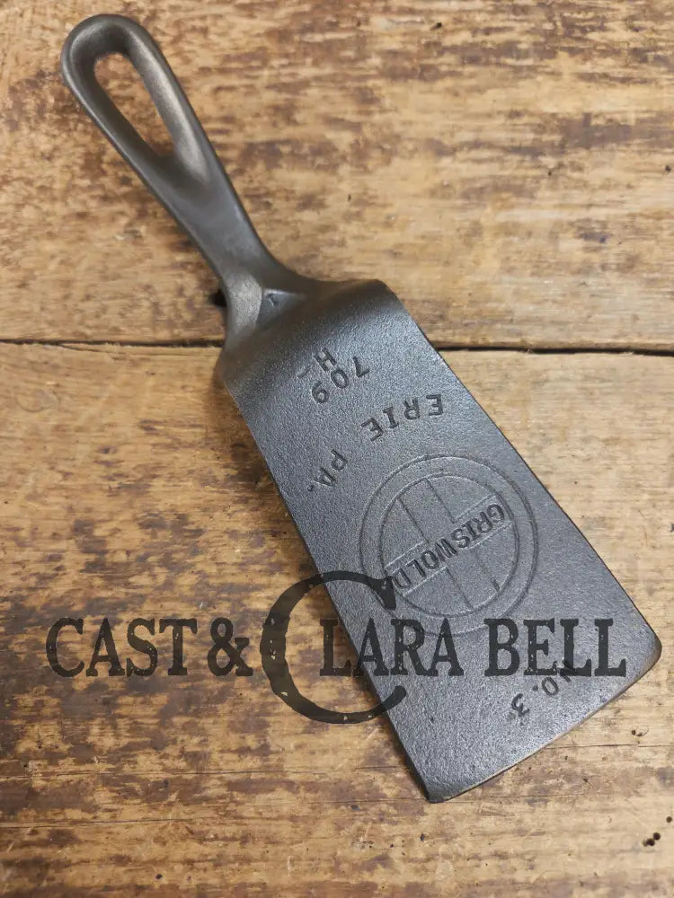 Custom made one of a kind 1920’s #3 H Griswold Logo Repurposed Spatula with full Erie PA USA pattern SC24 Spatula