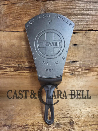 Custom made one of a kind 1920’s #7 Griswold Block Logo Repurposed Spatula with full Erie PA USA pattern SC24