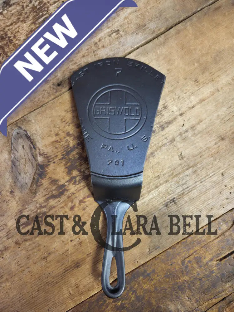 Custom made one of a kind 1920’s #7 Griswold Block Logo Repurposed Spatula with full Erie PA USA pattern SC24