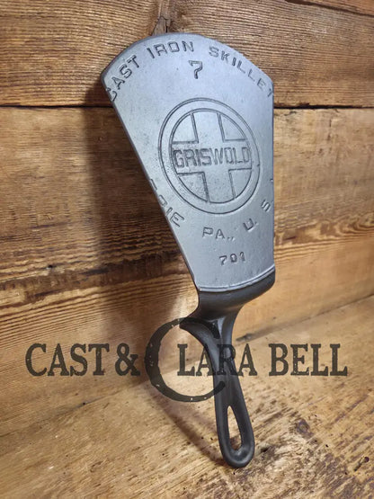 Custom made one of a kind 1920’s #7 Griswold Block Logo Repurposed Spatula with full Erie PA USA pattern SC24