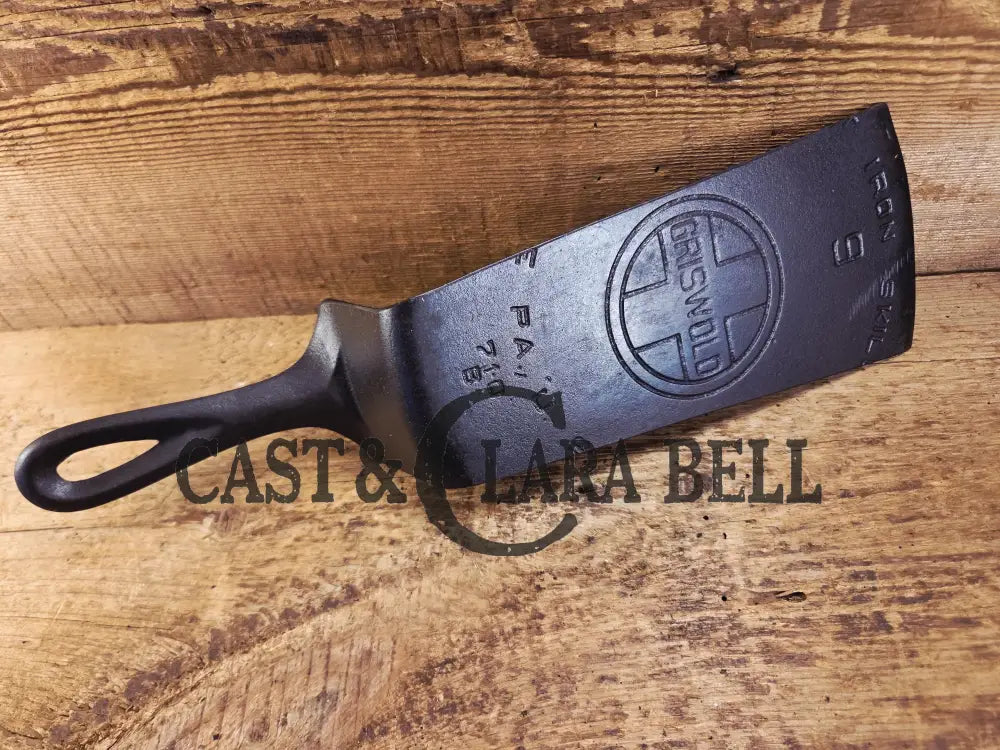 Custom made one of a kind 1920’s #9 Griswold Block Logo Repurposed Spatula with full Erie PA USA pattern SC24 Spatula