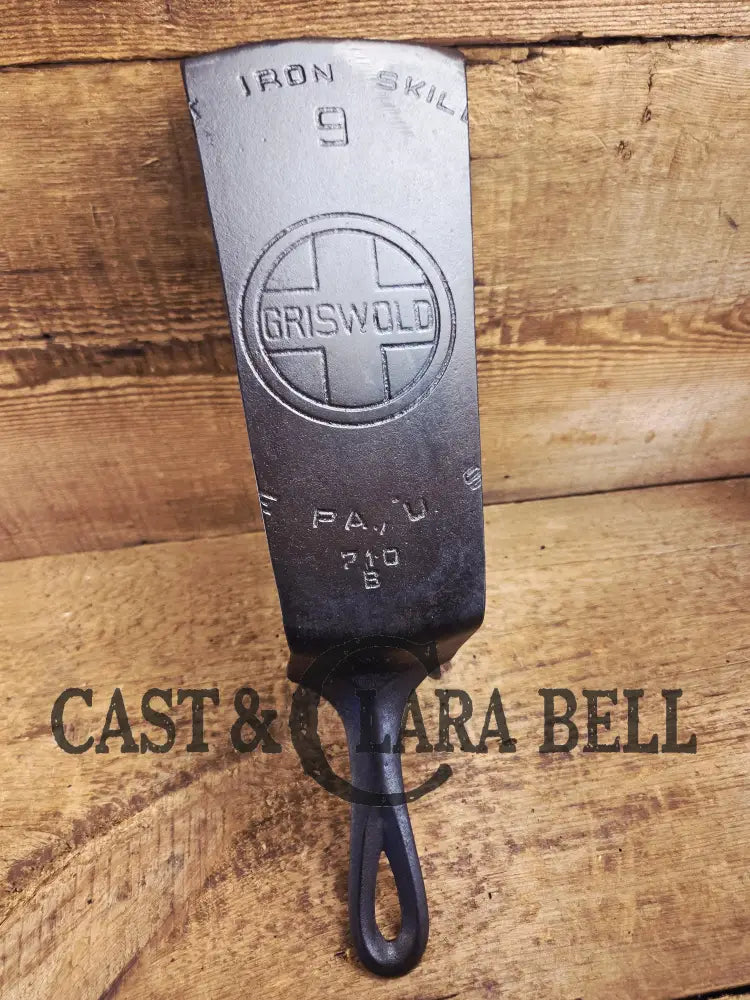 Custom made one of a kind 1920’s #9 Griswold Block Logo Repurposed Spatula with full Erie PA USA pattern SC24 Spatula