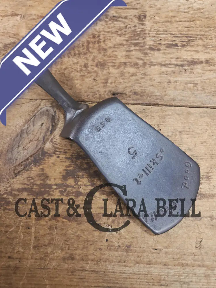 Custom made one of a kind Griswold Good Health #5 repurposed spatula. Turned an ordinary cracked skillet into an