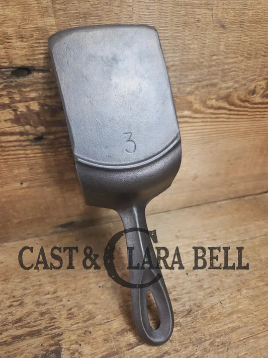 Custom made small Birmingham S&R Cast Iron Skillet Spatula. Reclaimed from a #3 BSR Red Mountain cast iron skillet.