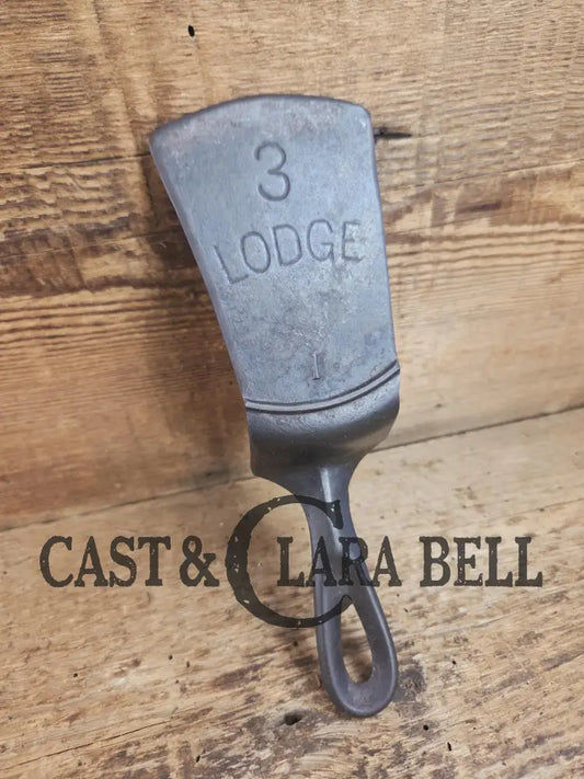 Custom made small Lodge Arc Logo Cast Iron Skillet Spatula. Reclaimed from a early 1900’s Lodge Arc cast iron skillet.