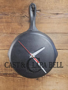 Custom made wall hanging Griswold Clock. Repurposed from cracked skillet. Comes with interchangeable clock mechanics.