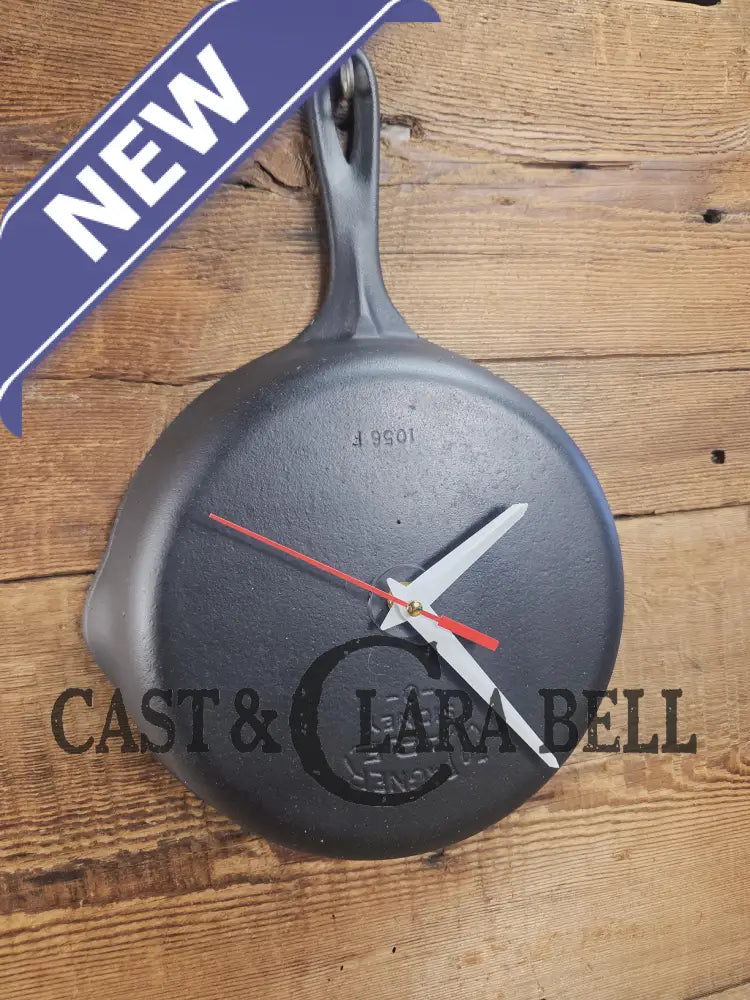 Custom made wall hanging Griswold Clock. Repurposed from cracked skillet. Comes with interchangeable clock mechanics.