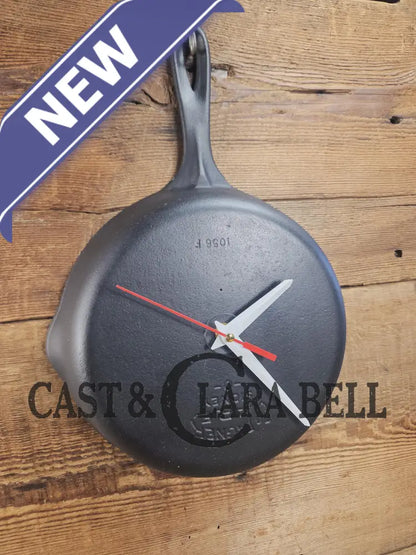 Custom made wall hanging Griswold Clock. Repurposed from cracked skillet. Comes with interchangeable clock mechanics.