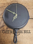 Custom made wall hanging Griswold Clock. Repurposed from cracked skillet. Comes with interchangeable clock mechanics.