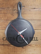 Custom made wall hanging Wagner Clock. Repurposed from cracked skillet. Comes with interchangeable clock mechanics.
