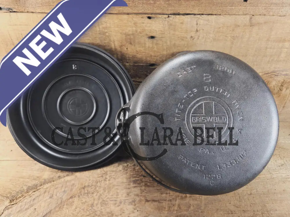 Daily workhorse! Gorgeous 1940’s Griswold #8 Tite-Top Dutch Oven Large Block Logo 1278 C and EZ Clean Lid Dutch Ovens