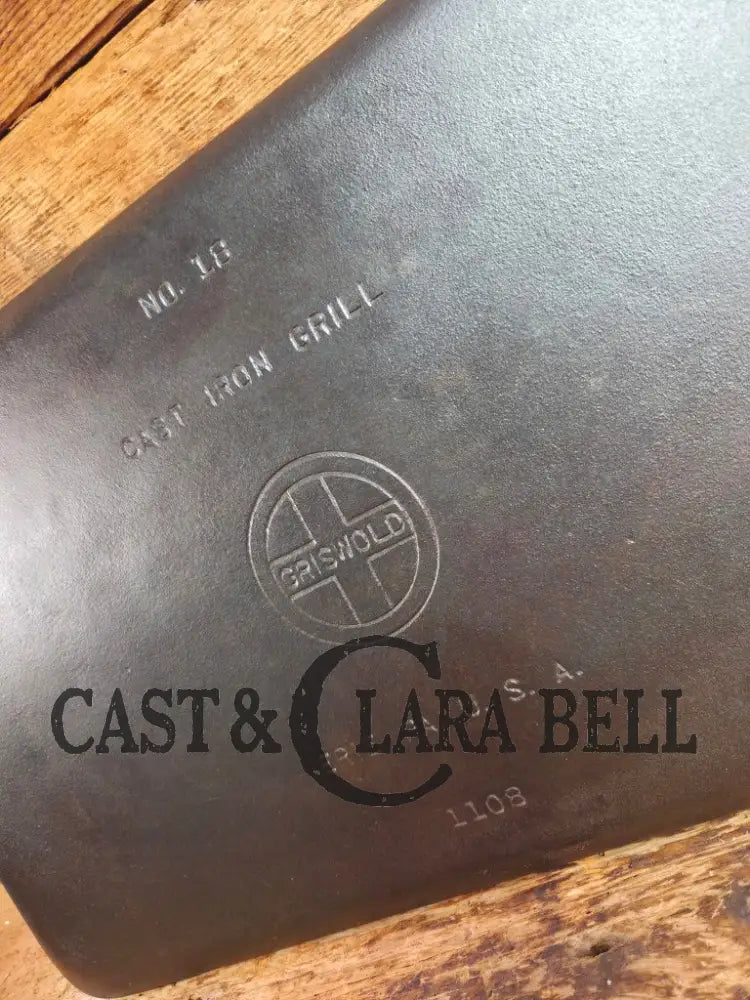 Don’t Miss This if you LOVE Griswold cast iron. Best Seller Griswold ’Cookie Sheet’ Grill Pan. P/n 1108 Griddle