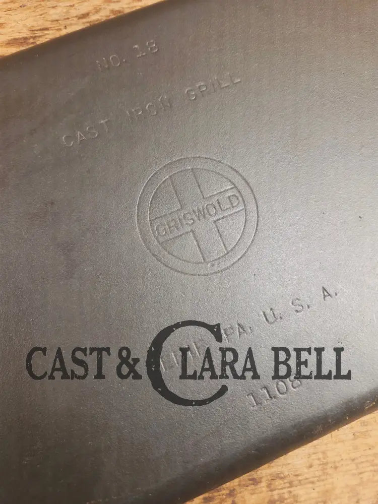 Don’t Miss This if you LOVE Griswold cast iron. THE hard to find Griswold ’Cookie Sheet’ Grill Pan. P/n 1108 Griddle