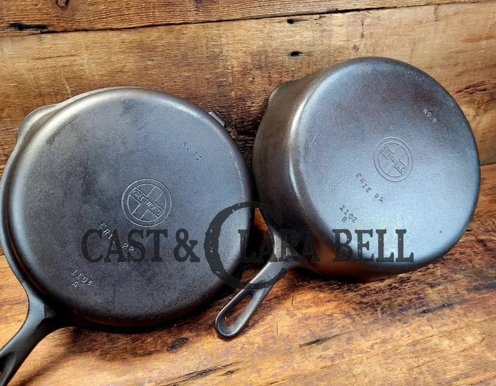 Dynamic Duo Beautiful Griswold No. 80 Combo Cooker With Small Block Logo 1102A & 1103B Skillet