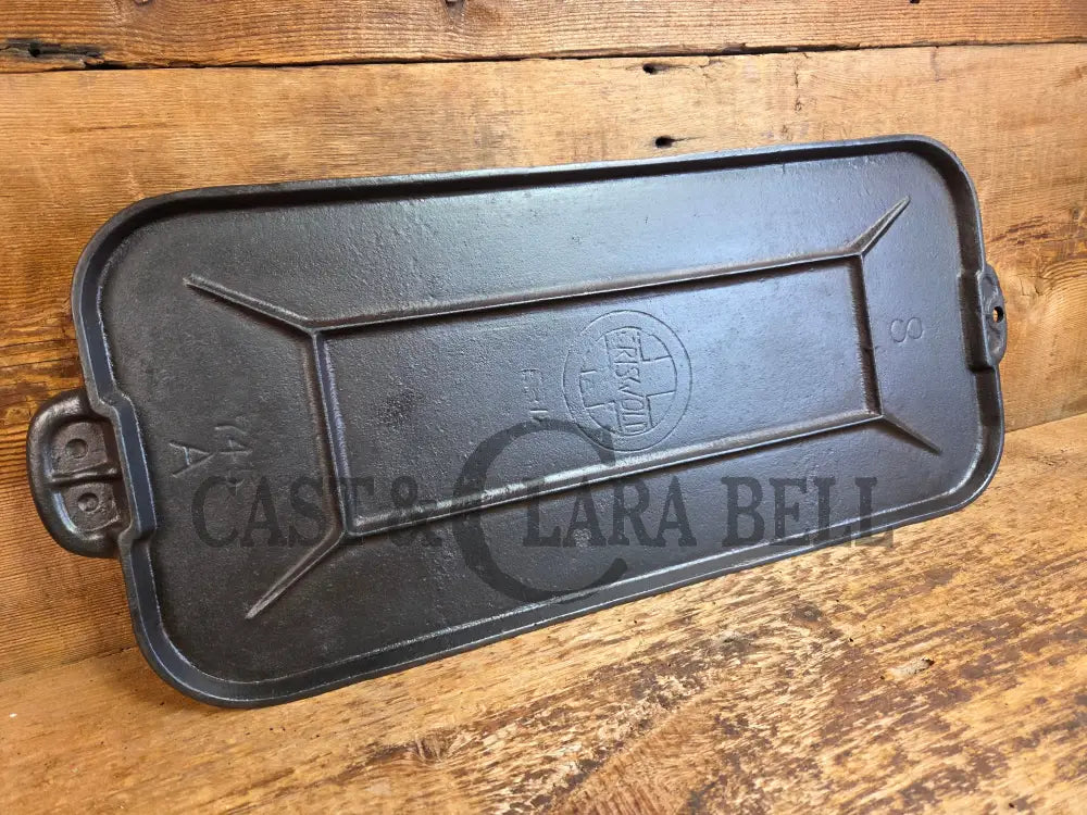 Early 1900’s hard to find Griswold Long Griddle with Slant Block Logo ERIE 745 A. Perfect for everyday use pancakes and