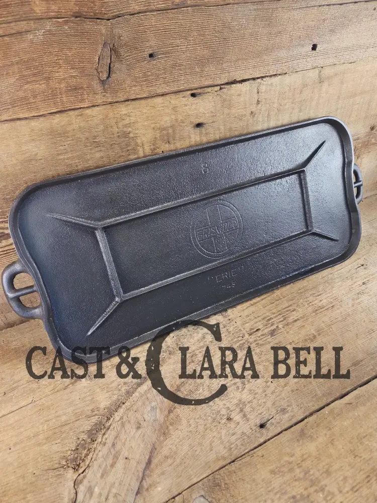 Early 1900’s hard to find Griswold Long Griddle with Slant Block Logo ERIE 745. Perfect for pancakes and grilled