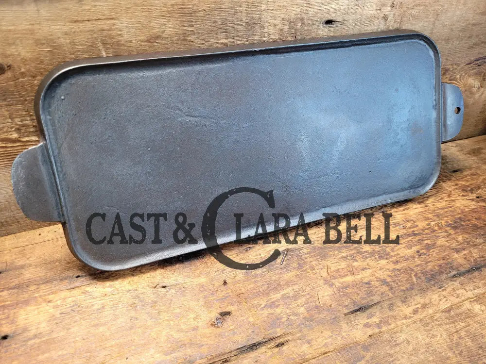 Early 1900’S Hard To Find Griswold Long Griddle With Slant Block Logo Erie 745. Restored And