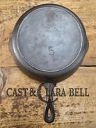 Early 1900’s Lodge #5 Cast Iron Skillet with No notches! Tougher one to find handles amazingly light. SC24 Skillet