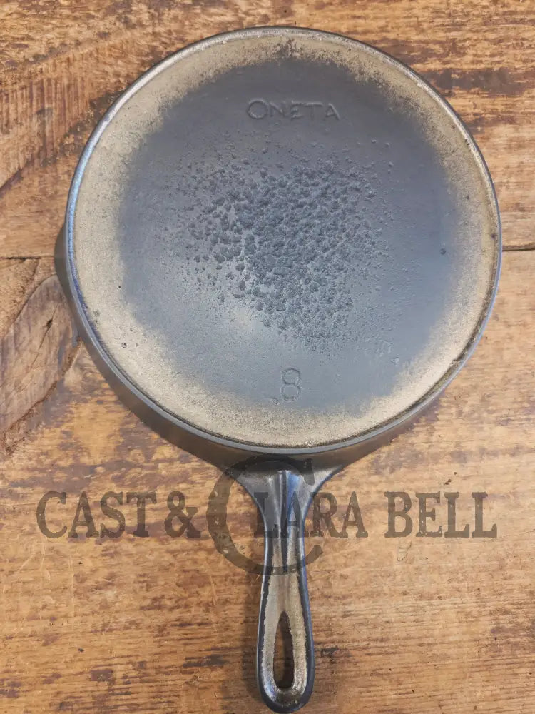 Early 1900’s Oneta #8 Duo-Chrome Cast Iron Skillet. Wapak made! - Skillet