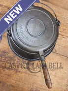 EARLY 1900’s Wagner MFG Co 1892 No. 8 Waffle Iron with Rare Tall Base! Original oak handles! - Waffle Iron