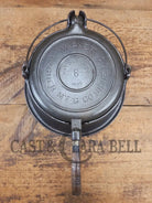 EARLY 1900’s Wagner MFG Co 1892 No. 8 Waffle Iron with Rare Tall Base! Original oak handles! - Waffle Iron