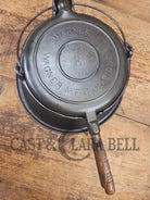 EARLY 1900’s Wagner MFG Co 1892 No. 8 Waffle Iron with Rare Tall Base! Original oak handles! - Waffle Iron