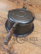 EARLY 1900’s Wagner MFG Co 1892 No. 8 Waffle Iron with Rare Tall Base! Original oak handles! - Waffle Iron
