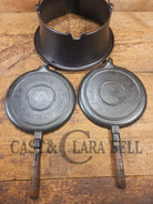 EARLY 1900’s Wagner MFG Co 1892 No. 8 Waffle Iron with Rare Tall Base! Original oak handles! - Waffle Iron