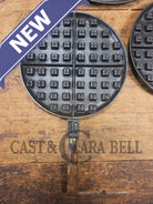 EARLY 1900’s Wagner MFG Co 1892 No. 8 Waffle Iron with Rare Tall Base! Original oak handles! - Waffle Iron