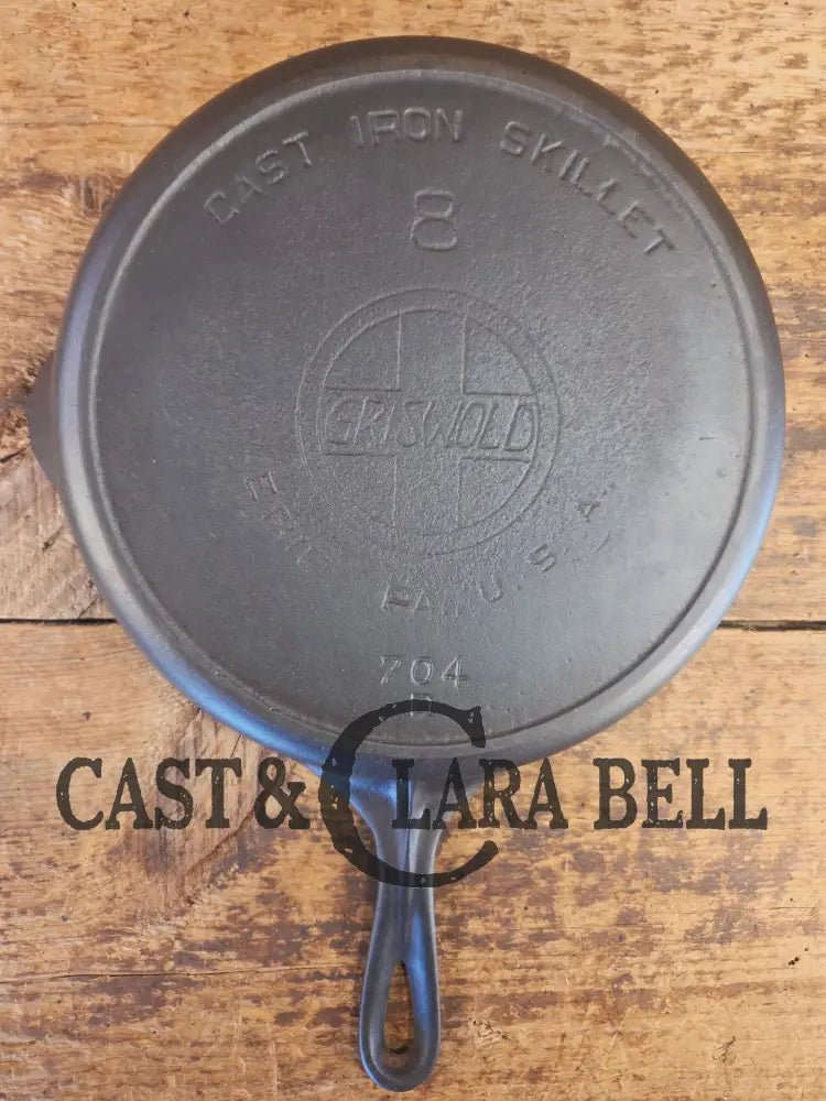 Early 1910’s Griswold #8 Cast Iron Skillet with Slant Logo and FULL EPU 704 D - Skillet