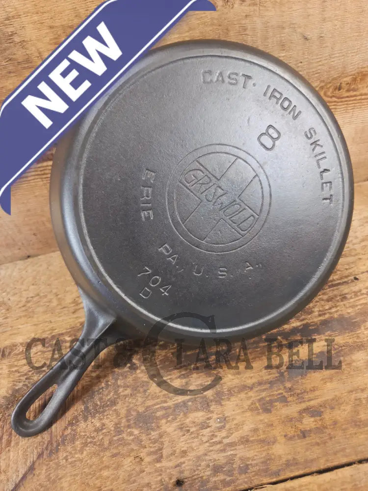 Early 1910’s Griswold #8 Cast Iron Skillet with Slant Logo Full E.P.U 704 D - Skillet