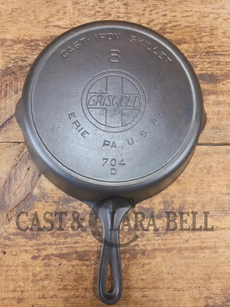 Early 1910’s Griswold #8 Cast Iron Skillet with Slant Logo Full E.P.U 704 D - Skillet
