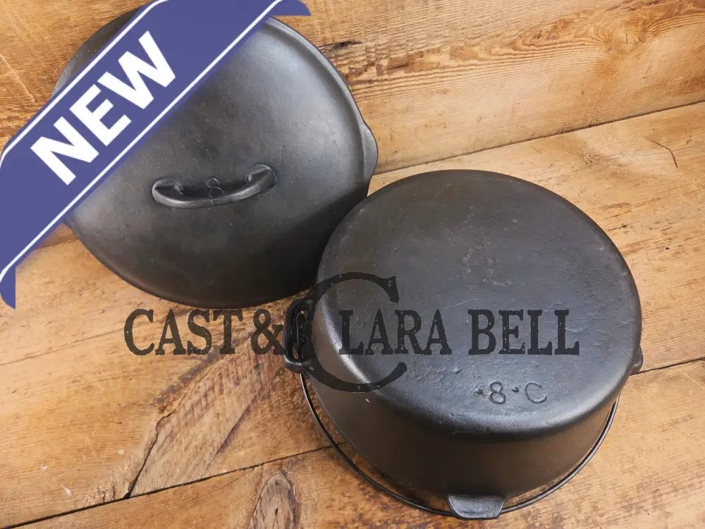 Early Birmingham Stove & Range (BSR) Red Mountain Series #8C Dutch oven with hand scribed numbers Dutch Ovens Trivets &