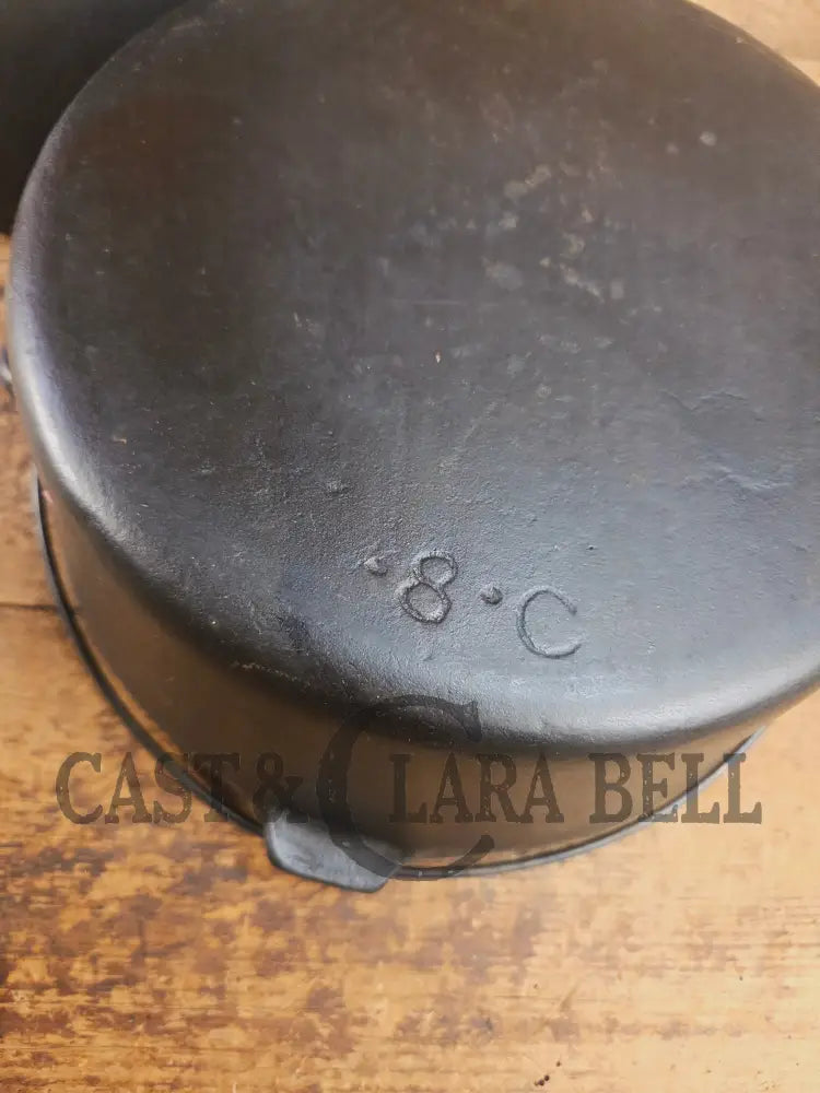Early Birmingham Stove & Range (BSR) Red Mountain Series #8C Dutch oven with hand scribed numbers Dutch Ovens Trivets &