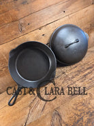 Elegant and Unknown ’Clara Bell’ style Raised 8 Chicken Fryer with Lid. Lodge style! This one hits home! Skillet