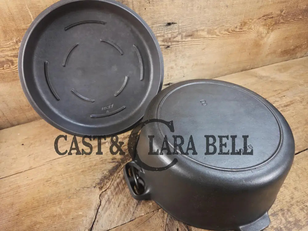 Elegant Griswold’s Iron Mountain Series #8 Cast Iron Dutch Oven with Lid (1036/1037) Dutch Ovens Trivets & Kettles