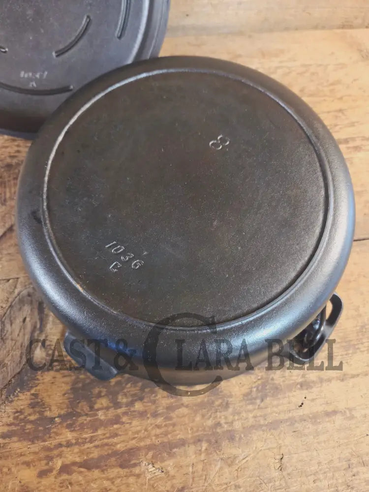 Elegant Griswold’s Iron Mountain Series #8 Cast Iron Dutch Oven with Lid (1036 C/1037 A) - Dutch Ovens Trivets & Kettles